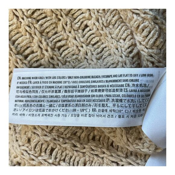 Hollister Women’s XS Tan Oversized Open-Stitch Knit Cardigan Sweater - Picture 4 of 10